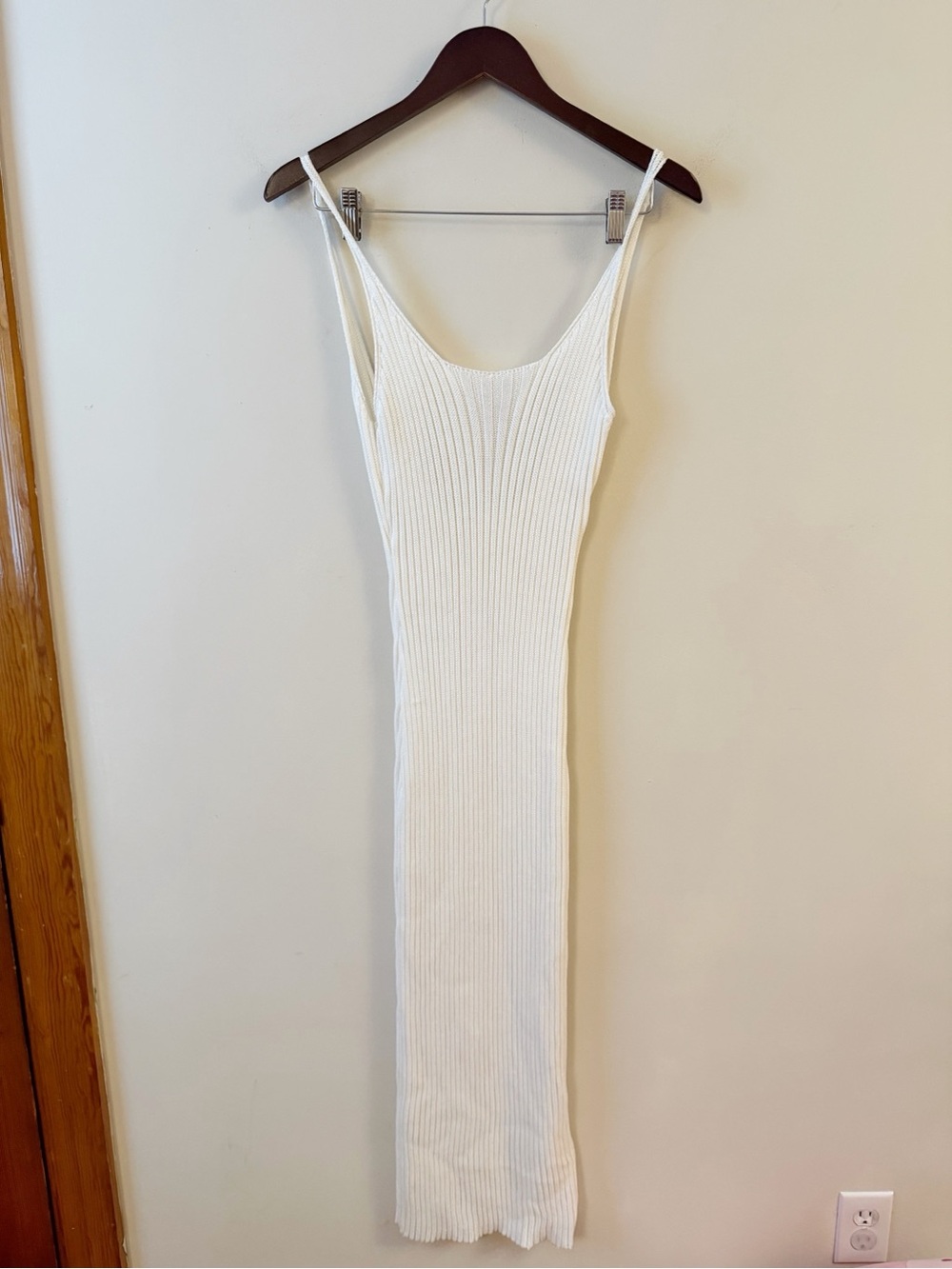 12th Tribe Women's Crochet White Dress Sleeveless Tank Midi Size Large